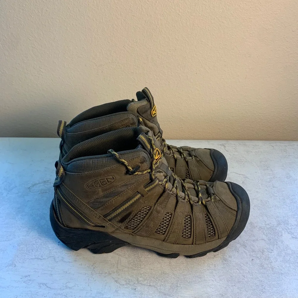 Keen 11.5 Voyageur Mid Hiking Boots Brown Leather Mesh Trail 1008904 - Picture 10 of 10